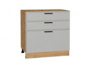 Шкаф нижний с 3-мя ящиками Фрейм 816*800*484 Grey Silk / Дуб Вотан