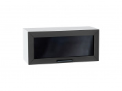 Шкаф верхний горизонтальный остекленный Глетчер 358*800*318 Маренго Силк / Белый