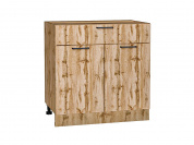 Шкаф нижний с 2-мя дверцами и ящиком Флэт 816*800*478 Wotan Oak 2S / Дуб Вотан