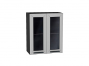 Шкаф верхний с 2-мя остекленными дверцами Глетчер 716*600*318 Гейнсборо Силк / Graphite