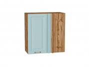 Шкаф верхний прямой угловой Ницца 716*700*345 Голубой / Дуб Вотан