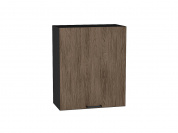 Шкаф верхний с 1-ой дверцей Флэт 716*600*318 Brown Casella Oak 2S / Graphite