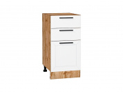 Шкаф нижний с 3-мя ящиками Глетчер 816*400*478 Айленд Силк / Дуб Вотан