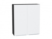 Шкаф верхний с 2-мя дверцами Фьюжн 920*800*320 Silky White / Graphite