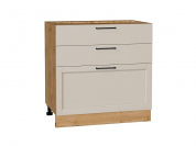 Шкаф нижний с 3-мя ящиками Сканди 816*800*480 Cream Silkwood / Дуб Вотан