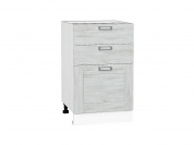 Шкаф нижний с 3-мя ящиками Лофт 816*500*480 Nordic Oak / Белый