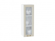 Шкаф верхний с 1-ой остекленной дверцей Ницца 920*300*318 Агат / Белый