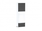 Шкаф пенал с 1-ой дверцей и ящиком под технику Фьюжн 2132*600*576 Stormy Silk / Белый