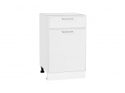 Шкаф нижний с 1-ой дверцей и ящиком Квадро 816*500*481 Белый / Белый