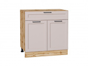 Шкаф нижний с 2-мя дверцами и ящиком Барселона 816*800*478 Кашемир / Дуб Вотан