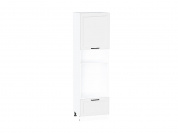 Шкаф пенал с 1-ой дверцей и ящиком под технику Нео 2132*600*576 White Silk / Белый