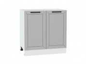 Шкаф нижний с 2-мя дверцами Глетчер 816*800*478 Гейнсборо Силк / Белый