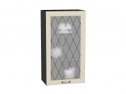 Шкаф верхний с 1-ой остекленной дверцей Ницца 920*500*318 Дуб крем / Graphite