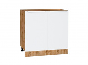 Шкаф нижний с 2-мя дверцами Фьюжн 816*800*480 Silky White / Дуб Вотан