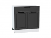 Шкаф нижний с 2-мя дверцами и ящиком Глетчер 816*800*478 Маренго Силк / Белый