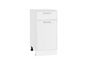 Шкаф нижний с 1-ой дверцей и ящиком Квадро 816*400*481 Белый / Белый