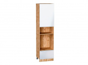 Шкаф пенал с 1-ой дверцей и ящиком под технику Фьюжн 2336*600*576 Angel / Дуб Вотан