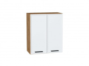 Шкаф верхний с 2-мя дверцами Фрейм 716*600*324 White Silk / Дуб Вотан