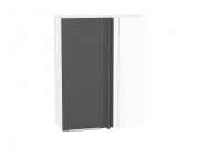 Шкаф верхний прямой угловой Фьюжн 920*700*345 Stormy Silk / Белый