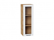 Шкаф верхний с 1-ой остекленной дверцей Барселона 920*300*324 Белый / Дуб Вотан