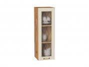 Шкаф верхний с 1-ой остекленной дверцей Ницца 920*300*318 Дуб крем / Дуб Вотан