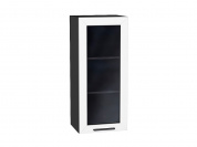 Шкаф верхний с 1-ой остекленной дверцей Глетчер 920*400*318 Айленд Силк / Graphite