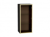 Шкаф верхний с 1-ой остекленной дверцей 920*400*322 Золотой / Graphite