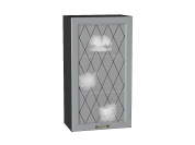 Шкаф верхний с 1-ой остекленной дверцей Ницца 920*500*318 Графит / Graphite