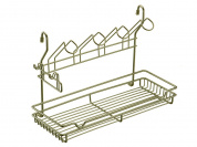 Полка одноярусная с подставкой для 4-х кружек 265*390*173 Античная бронза