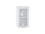 Шкаф верхний с 1-ой остекленной дверцей Ницца 716*400*318 Белый / Белый