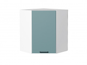 Шкаф верхний угловой Флэт 716*600*600 Grey-green In 2S / Белый