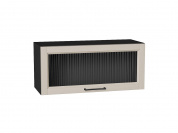 Шкаф верхний горизонтальный остекленный Сканди 358*800*320 Cream Silkwood / Graphite