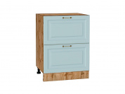 Шкаф нижний с 2-мя ящиками Ницца 816*600*478 Голубой / Дуб Вотан