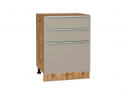 Шкаф нижний с 3-мя ящиками Фьюжн 816*600*480 Silky Grey / Дуб Вотан