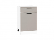 Шкаф нижний с 1-ой дверцей и ящиком Фрейм 816*500*484 Clay Silk / Белый