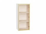 Шкаф верхний с 1-ой остекленной дверцей 920*400*322 Золотой / Белый