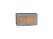 Шкаф верхний горизонтальный остекленный Ницца 358*600*318 Графит / Дуб Вотан