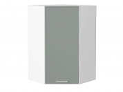 Шкаф верхний угловой Квадро 920*600*600 Аквамарин / Белый