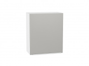 Шкаф верхний с 1-ой дверцей Фьюжн 716*600*320 Silky Light Grey / Белый