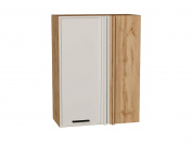 Шкаф верхний прямой угловой Фрейм 920*700*345 Cream Silk / Дуб Вотан