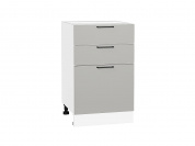 Шкаф нижний с 3-мя ящиками Флэт 816*500*478 Light Grey In 2S / Белый