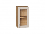 Шкаф верхний с 1-ой остекленной дверцей Лофт 716*400*320 Cream Silk / Дуб Вотан