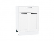 Шкаф нижний с 2-мя дверцами и ящиком Глетчер 816*600*478 Айленд Силк / Белый