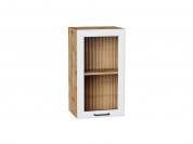 Шкаф верхний с 1-ой остекленной дверцей Барселона 716*400*324 Белый / Дуб Вотан