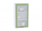 Шкаф верхний с 1-ой остекленной дверцей Ницца 920*500*318 Дуб оливковый / Белый