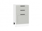 Шкаф нижний с 3-мя ящиками Нео 816*500*480 Grey Silk / Белый