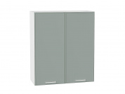 Шкаф верхний с 2-мя дверцами Квадро 920*800*321 Аквамарин / Белый