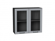 Шкаф верхний с 2-мя остекленными дверцами Ницца 716*800*318 Magnum / Graphite