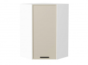 Шкаф верхний угловой Фрейм 920*600*600 Cream Silk / Белый