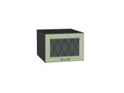 Шкаф верхний горизонтальный остекленный глубокий Ницца 358*500*574 Дуб оливковый / Graphite